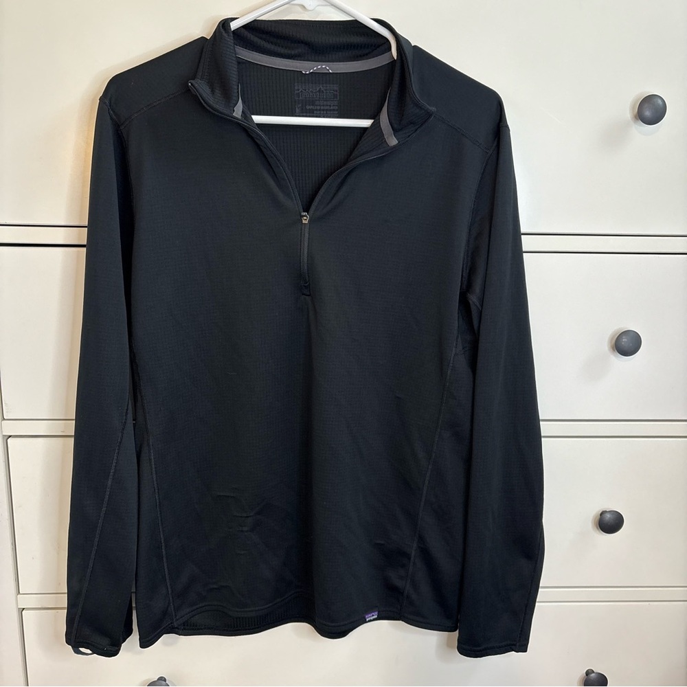 Patagonia Capilene Midweight Zip-Neck Base Layer Top Black Size M